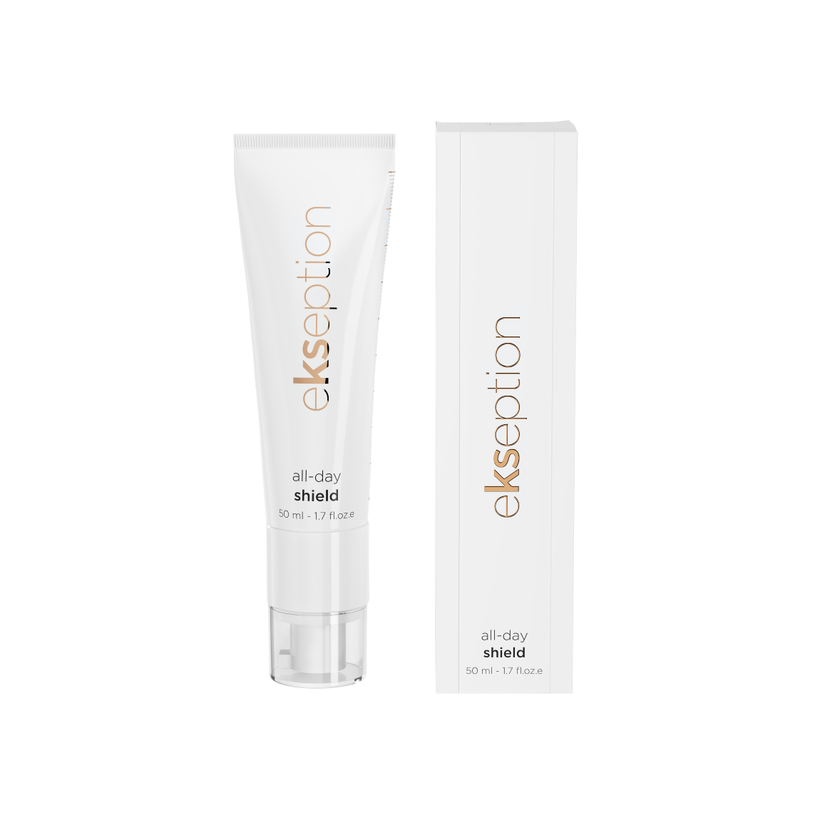 Ekseption ALL DAY SHIELD, Apsauginis dieninis kremas su ferulo rūgštimi ir SPF50+, 30 ml