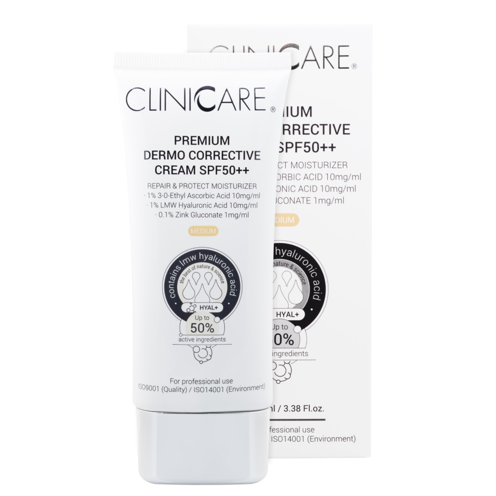 CLINICCARE DERMO CORRECTIVE CREAM SPF50++, Koreguojamasis kremas SPF50++ (MEDIUM), 100 ml