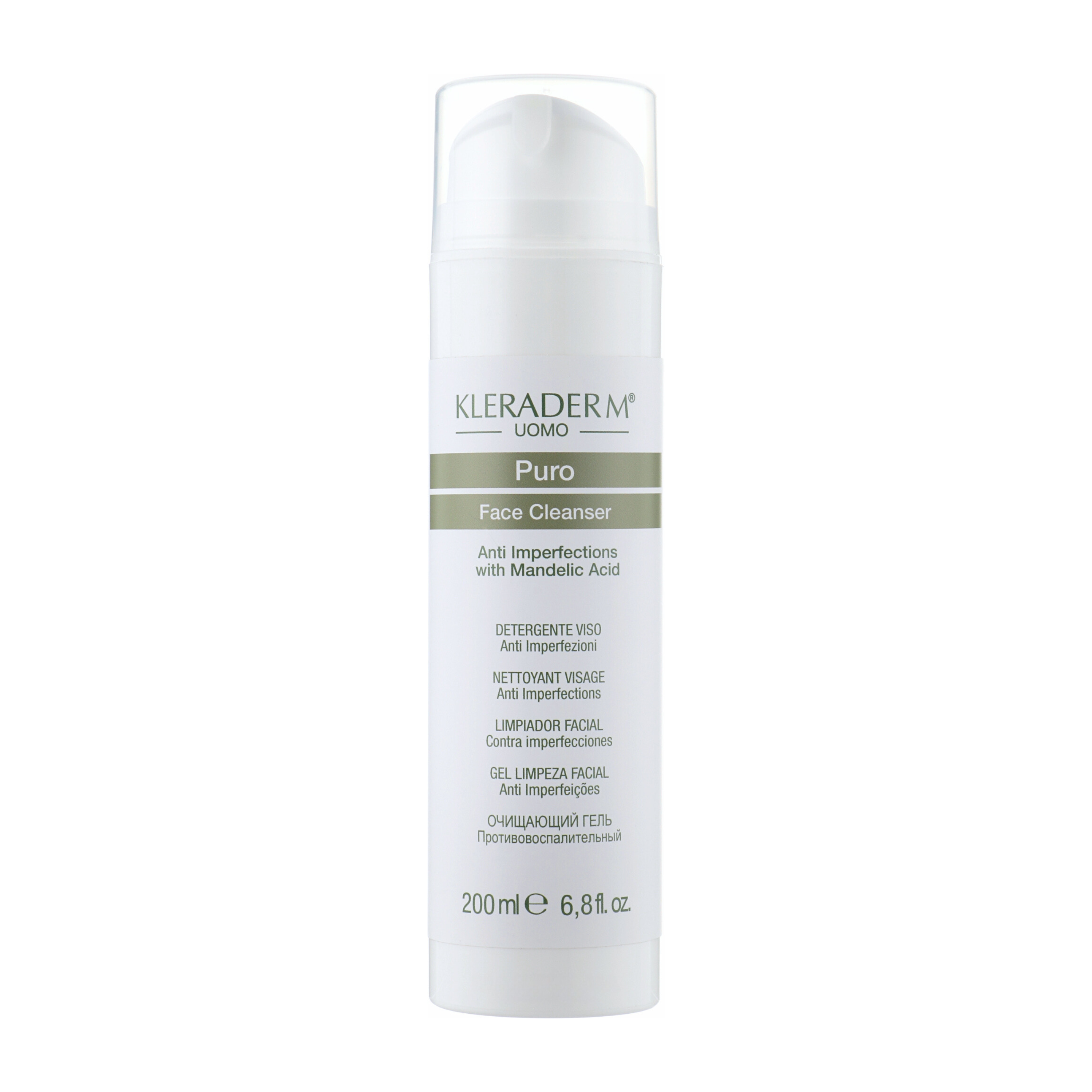 FACE CLEANSER ANTI-IMPERFECTIONS WITH MANDELIC ACID, Veido prausiklis su migdolų rūgštimi probleminei odai, 200 ml
