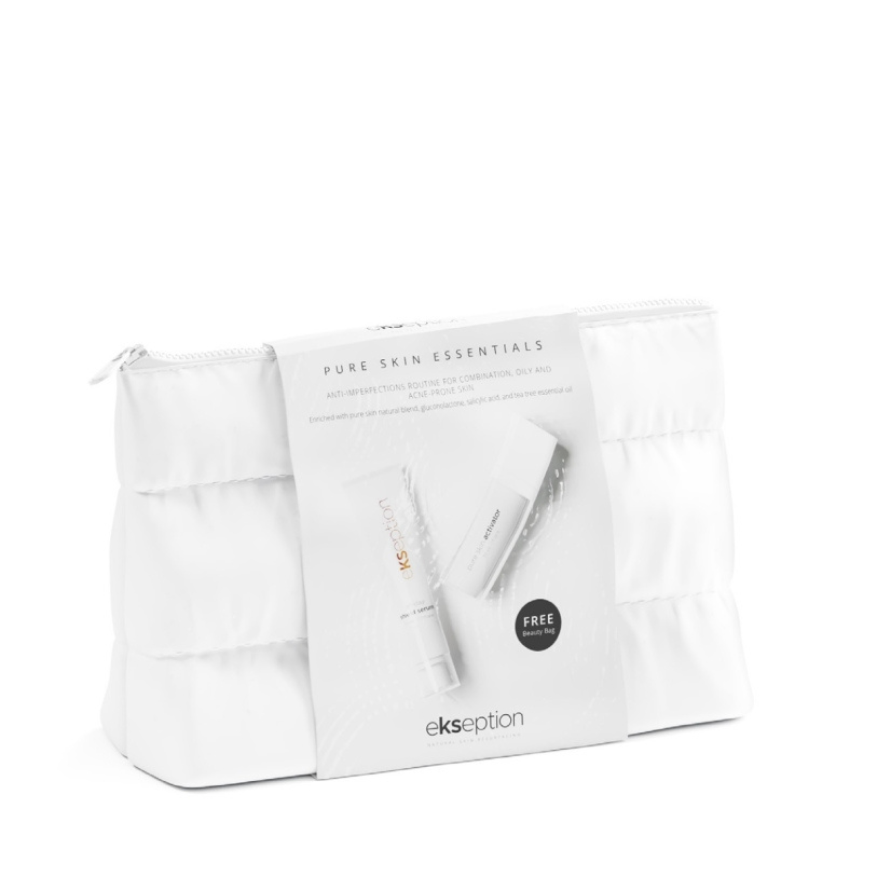 EKSEPTION PURE SKIN ESSENTIALS, Rinkinys mišriai ir riebiai, aknės pažeistai ar linkusiai į bėrimus odai