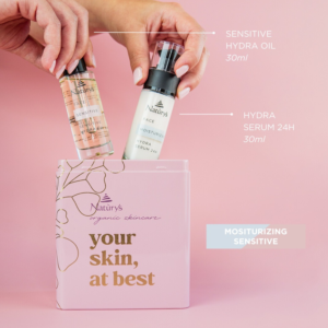 NATURYS HYDRA SENSITIVE TAN BOX, Dovanų rinkinys sausai, jautriai odai