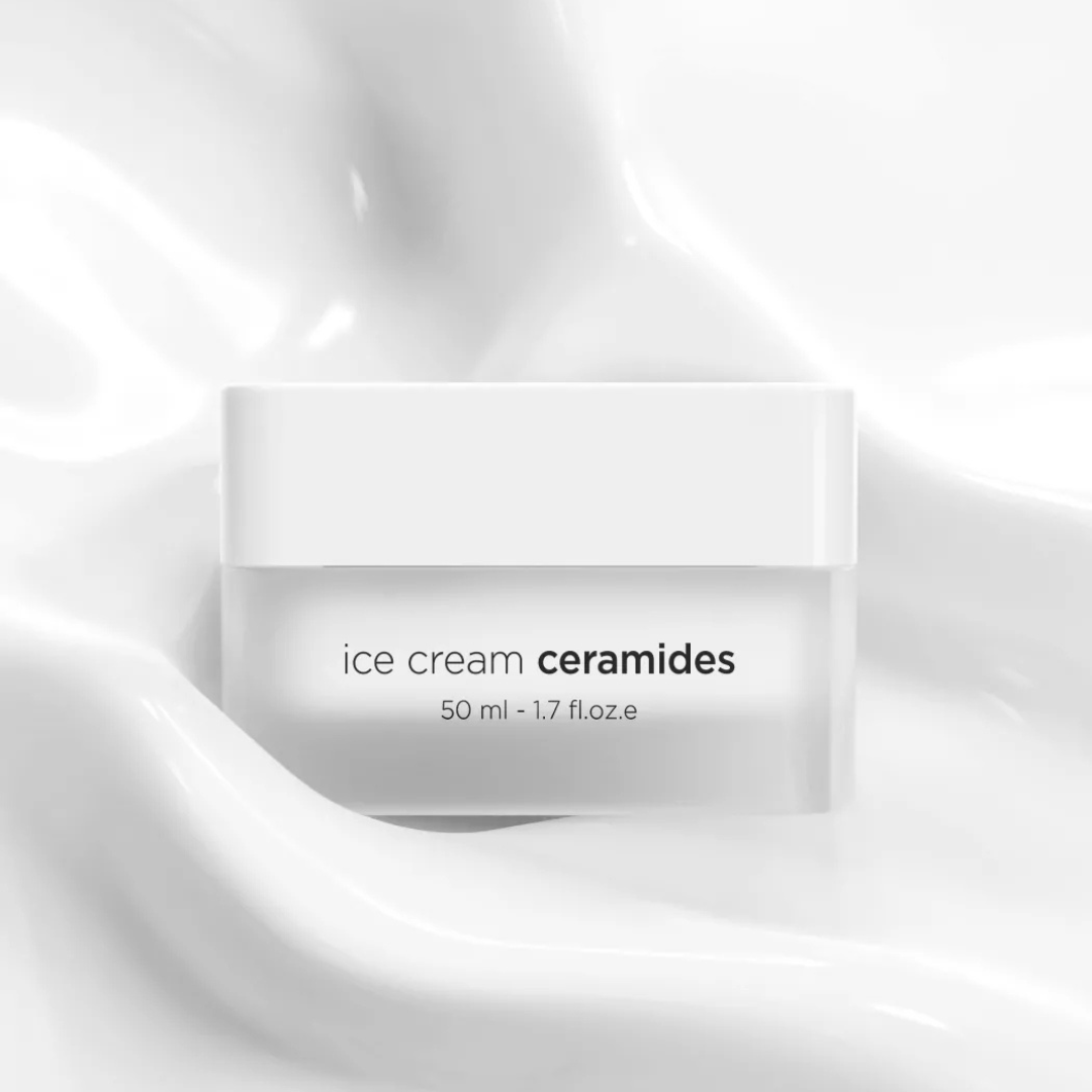 EKSEPTION ICE CREAM CERAMIDES, Drėkinamasis raminamasis kremas su keramidais ir vitaminu F , 50 ml