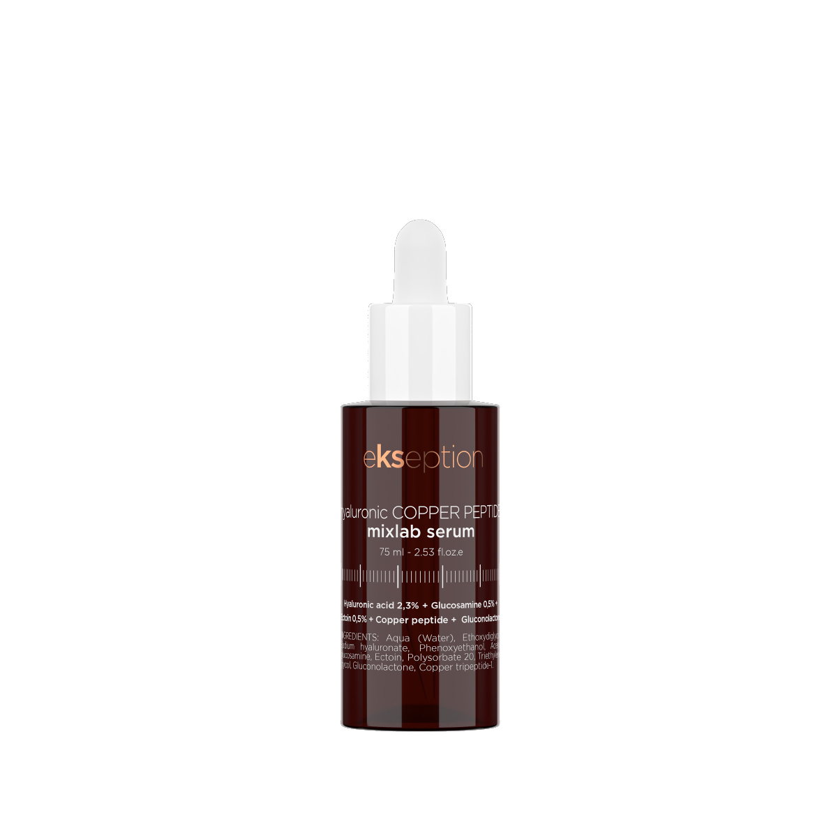 EKSEPTION HYALURONIC COPPER PEPTIDE, Serumas odos atjauninimui, drėkinimui ir apsaugai, 75 ml